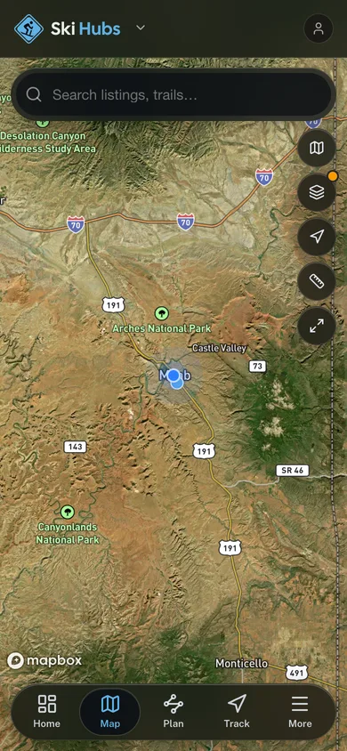 The Ski Hubs app directory map